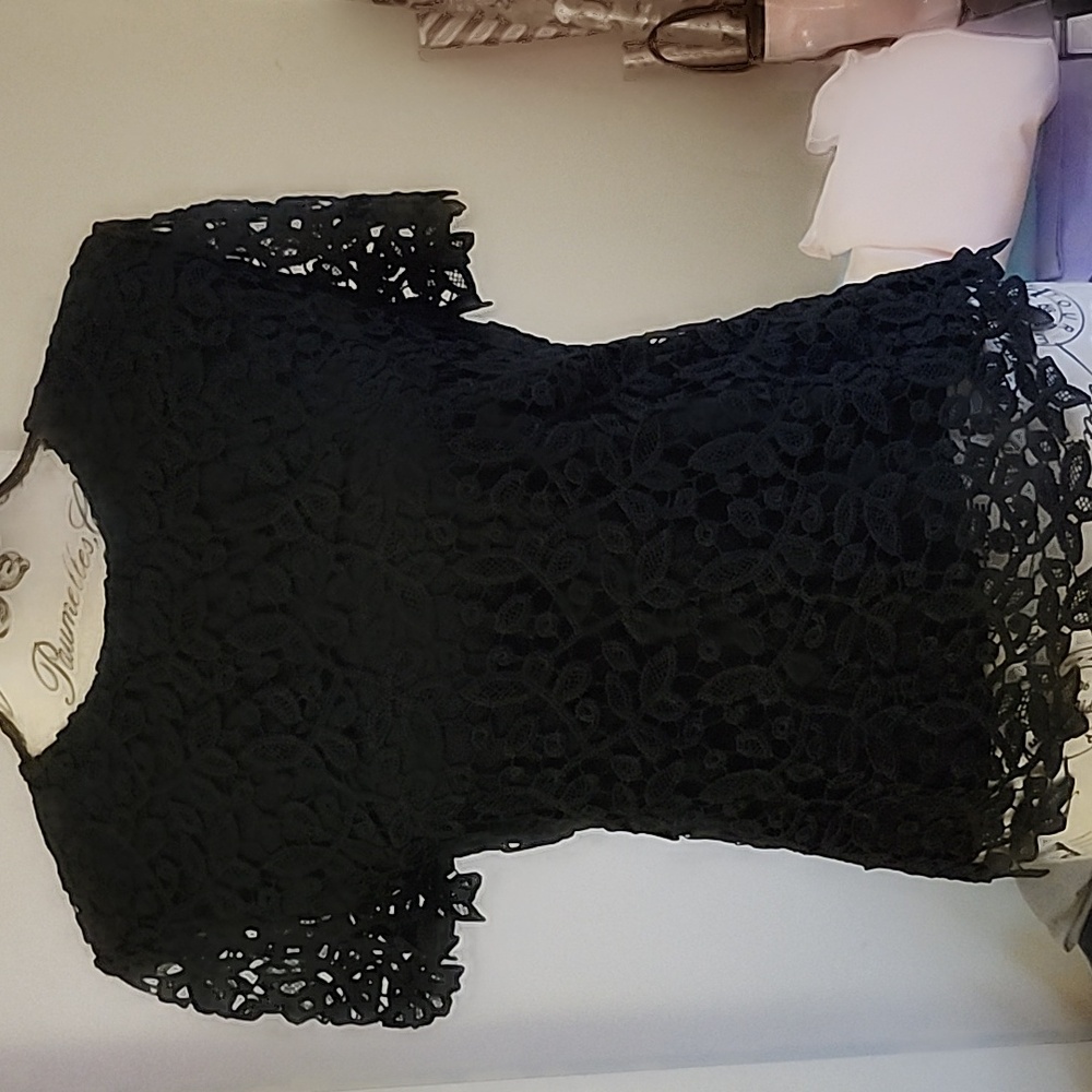 Catherine vintage black lace top